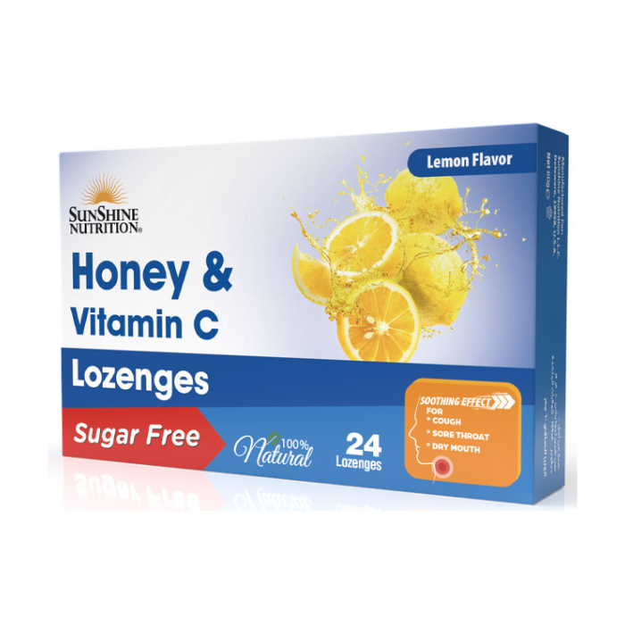 Buy Sunshine Nutrition Honey & Vitamin C Sugar Free Lozenges Lemon 24s ...